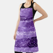 Paarse Violet Amethist Beroertes Modern Confetti Schort (Insitu)