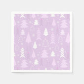 Paarse Violet Bomen Winter Kerstmis Papier Servett Servet (Voorkant)