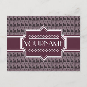 Paarse Violet Deer Persoonlijke naam N1 Briefkaart