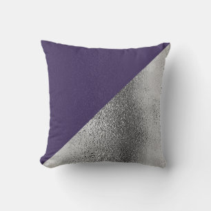 Paarse Violet en Zilveren Metalen Decoratiekussen Kussen