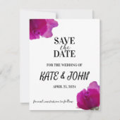 Paarse Violet Floral Save The Date (Voorkant)