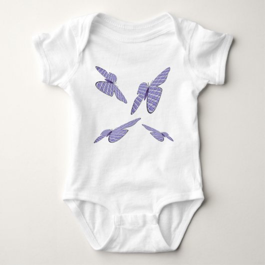 Paarse Violet Flying Gingham Butterflies Romper (Voorkant)
