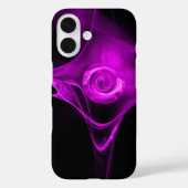 PAARSE VIOLET FRACTALE ROOS IN ZWART Case-Mate iPhone CASE (Achterkant)