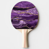Paarse Violet Gold Custom Name Ping Pong Paddle Tafeltennisbatje (Voorkant)