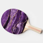 Paarse Violet Gold Custom Name Ping Pong Paddle Tafeltennisbatje (Zijkant)