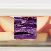 Paarse Violet Gold Glitter Jouw naam Labels bedien (Aangebracht)