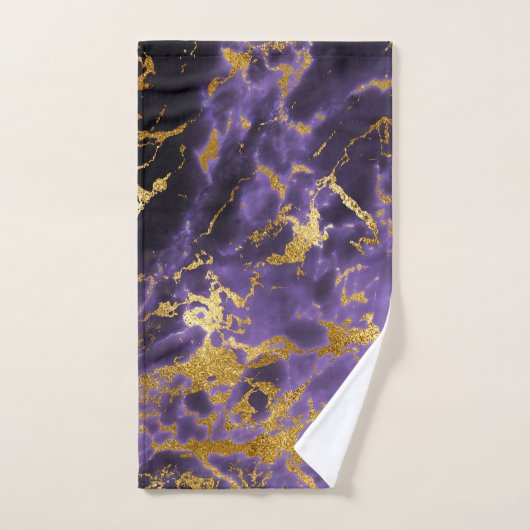 Paarse Violet gouden marmeren steen rock metallic Bad Handdoek (Handdoek)