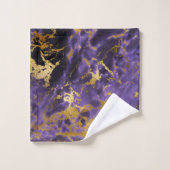 Paarse Violet gouden marmeren steen rock metallic Bad Handdoek (Wasdoekje)