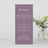 Paarse violet modern eenvoudig elegant script brui menu (Staand voorkant)