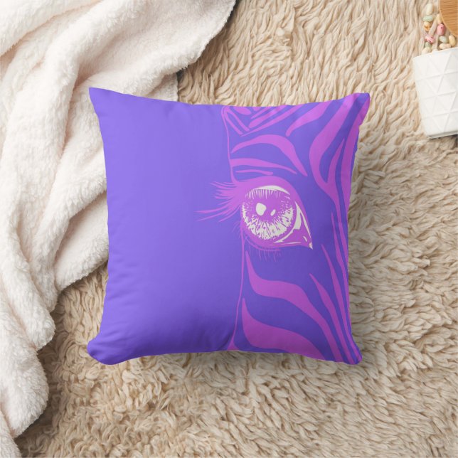 Paarse Violet Ongepaste Zebra Worp Kussen (Deken)