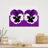 Paarse Violet Pansy Flowers Poster (Keuken)
