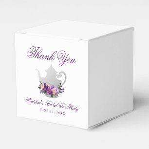 Paarse Violet Tea Party Vrijgezellenfeest Bedankdoosjes