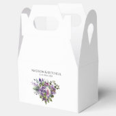 Paarse Violet Waterverf Boeket Bruiloft Bedankdoosjes (Geopend)