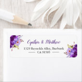 Paarse Violet Waterverf schilderende bloemen Etiket (Insitu)