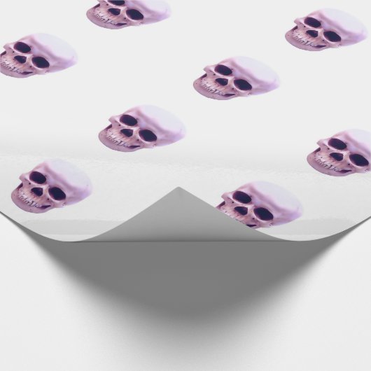 Paarse Violet Witte Pop Art Schedel Verpakking Pap Cadeaupapier (Hoek)