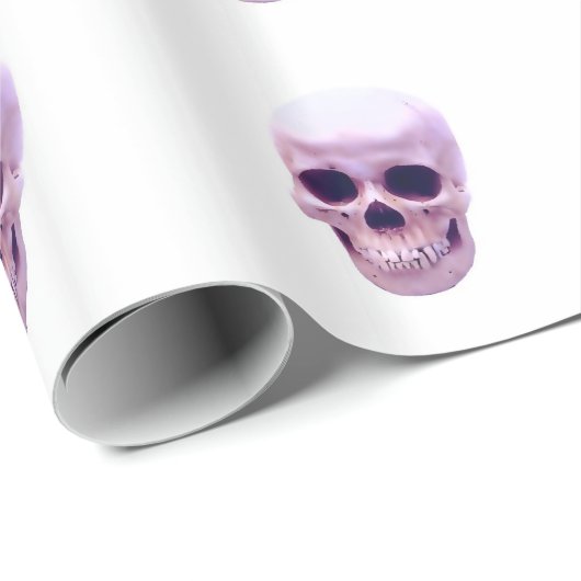 Paarse Violet Witte Pop Art Schedel Verpakking Pap Cadeaupapier (Rol Hoek)