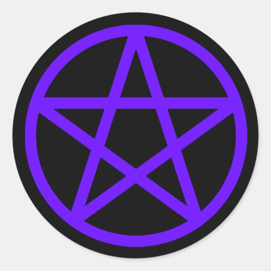 Paarse Violet Zwart Pentakel Solid Sticker (Voorkant)