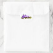 paarse violets - aanpasbaar ronde sticker (Tas)