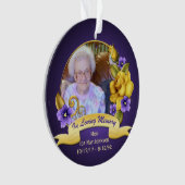 Paarse Violets Gele rozen Memorial Keepslag Ornament (voorkant)