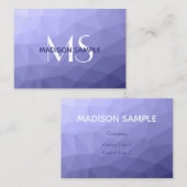 Paarse violette blauwe mesh ombre patroon Monogram Visitekaartje (Voorkant / Achterkant)