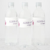 Paarse violette blozen bloemenboeket bruiloft waterfles etiket (Flessen)