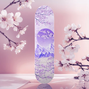 Paarse Violette Japans Aziatische Cherry Blossom M Skateboard
