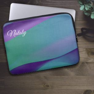 Paarse violette minimalist met naam Electronics Ba Laptop Sleeve