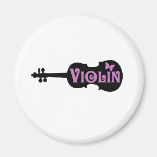 Paarse Violin T-Shirt Magneet