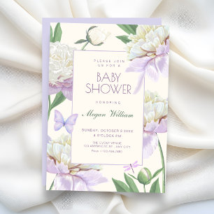 Paarse viooltje Bloementuin baby shower Kaart