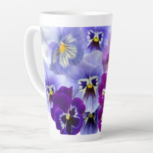 Paarse Viooltje Koffie Latte Mok Bloem Bekers