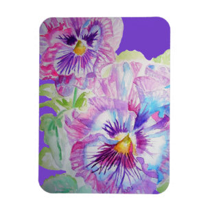 Paarse Viooltje Kunst Bloem Bloemen Waterverf Magn Magneet
