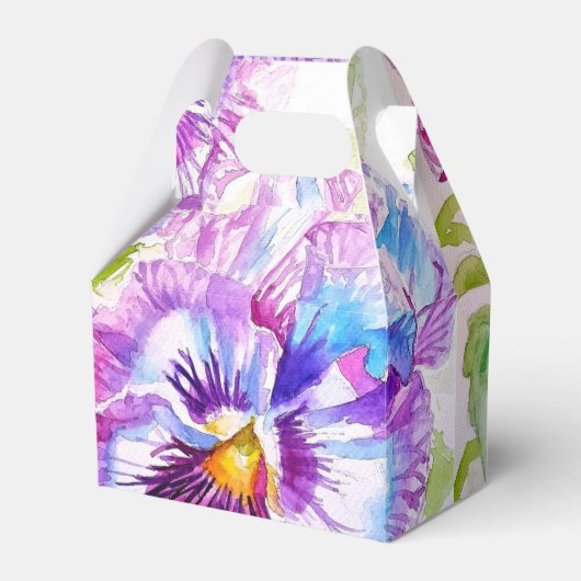 Paarse Viooltje Trouwcake Favoriet Doos Bloem Bedankdoosjes (Voorkant Zijde)