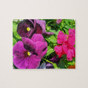 Paarse Viooltjes Bloem Foto Legpuzzel