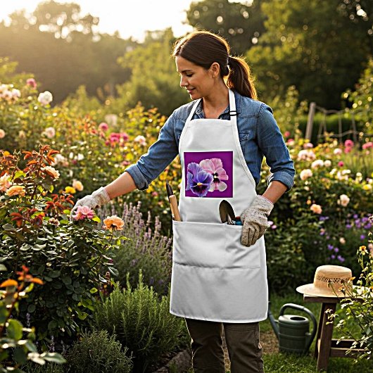 Paarse Viooltjes Bloem Tuin Schort