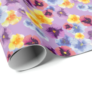 Paarse Viooltjes Elegante Aquarel Boho Violet Cadeaupapier