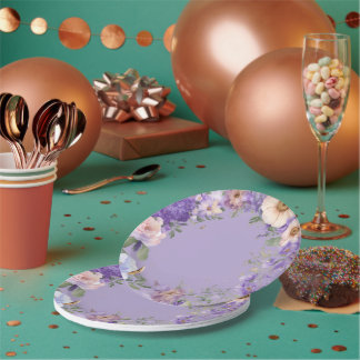 Paarse viooltjes hand geschilderd papier Bord