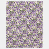 Paarse viooltjes op wit fleece deken (Voorkant)