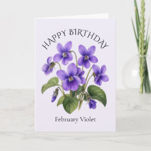 Paarse Viooltjes Verjaardag Kaart