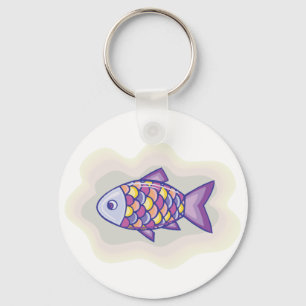 Paarse vis sleutelhanger