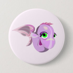 Paarse visButton - Uw kleuren - Tekst Ronde Button 7,6 Cm