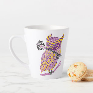 Paarse visorren latte mok