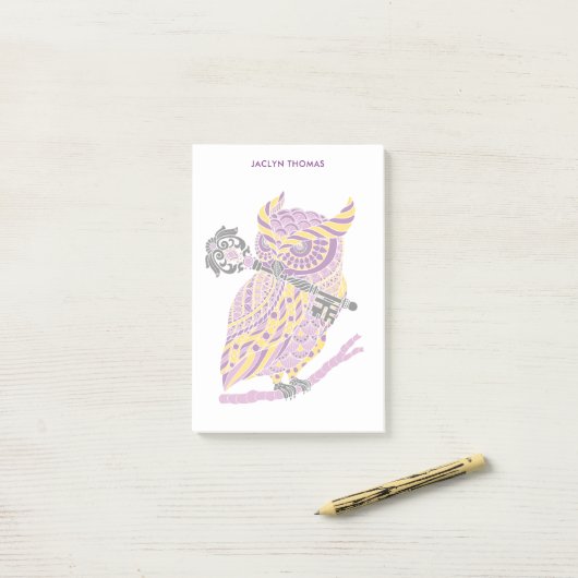 Paarse visorren post-it® notes (Op bureau)