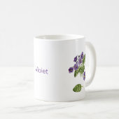 Paarse visten waterverf botanische Mok (Voorkant rechts)