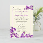 Paarse Vlaamse uitnodiging tot het uitzenden van e (Staand voorkant)