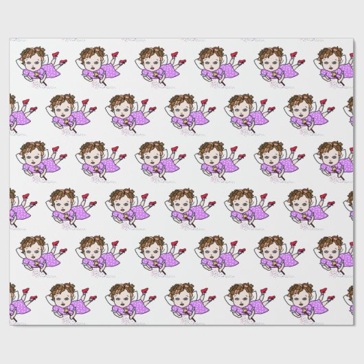 Paarse vliegende vliegwift cadeaupapier (Vlak)