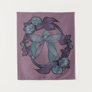 Paarse vliegende vlinder godin Fairies Kunst Wandkleed