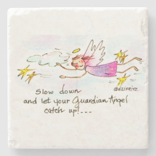 Paarse vliegengel: gouden sterren zeggen langzamer stenen onderzetter