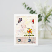 Paarse vlieger Briefkaart (Staand voorkant)