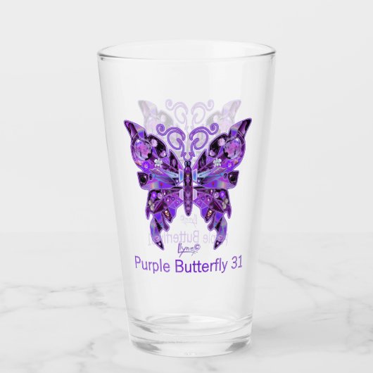 Paarse vlinder 31 glas (Voorkant)