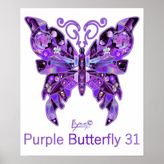 Paarse vlinder 31 Poster (Voorkant)